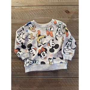 Disney Jumping Beans Mickey Minnie Donald Goofy Sweatshirt 9M Baby Pullover Gray